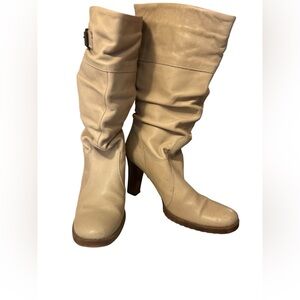 ALDO Women's Cream Leather Boots Made in Italy Sz EU 39 USA 8.5